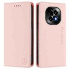 For Realme C63 5G Global RC01 Dual-Folded Magnetic Suction RFID Leather Phone Case(Pink) - 2