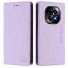 For Realme C63 5G Global RC01 Dual-Folded Magnetic Suction RFID Leather Phone Case(Light Purple) - 2