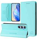 For Realme C65 4G Global RC01 Dual-Folded Magnetic Suction RFID Leather Phone Case(Mint Green) - 1