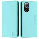 For Realme C67 4G Global RC01 Dual-Folded Magnetic Suction RFID Leather Phone Case(Mint Green) - 2