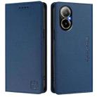 For Realme C67 4G Global RC01 Dual-Folded Magnetic Suction RFID Leather Phone Case(Dark Blue) - 2