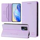 For Realme GT 5G / GT Neo 5G RC01 Dual-Folded Magnetic Suction RFID Leather Phone Case(Light Purple) - 1