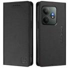 For Realme GT 6 5G / GT 6T 5G Global RC01 Dual-Folded Magnetic Suction RFID Leather Phone Case(Black) - 2