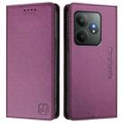 For Realme GT 6 5G / GT 6T 5G Global RC01 Dual-Folded Magnetic Suction RFID Leather Phone Case(Violet) - 2