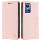 For Realme GT Neo 3 RC01 Dual-Folded Magnetic Suction RFID Leather Phone Case(Pink) - 2