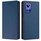 For Realme GT Neo 3 RC01 Dual-Folded Magnetic Suction RFID Leather Phone Case(Dark Blue) - 2