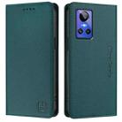 For Realme GT Neo 3 RC01 Dual-Folded Magnetic Suction RFID Leather Phone Case(Dark Green) - 2