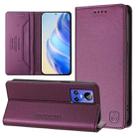 For Realme GT Neo 3 RC01 Dual-Folded Magnetic Suction RFID Leather Phone Case(Violet) - 1