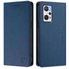 For Realme GT Neo 3T RC01 Dual-Folded Magnetic Suction RFID Leather Phone Case(Dark Blue) - 2