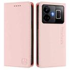 For Realme GT3 5G / GT Neo 5 240W RC01 Dual-Folded Magnetic Suction RFID Leather Phone Case(Pink) - 2