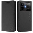 For Realme GT3 5G / GT Neo 5 240W RC01 Dual-Folded Magnetic Suction RFID Leather Phone Case(Black) - 2