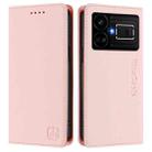 For Realme GT5 5G / GT5 5G 240W RC01 Dual-Folded Magnetic Suction RFID Leather Phone Case(Pink) - 2