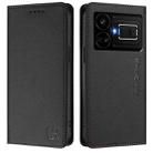 For Realme GT5 5G / GT5 5G 240W RC01 Dual-Folded Magnetic Suction RFID Leather Phone Case(Black) - 2