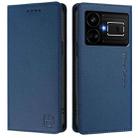 For Realme GT5 5G / GT5 5G 240W RC01 Dual-Folded Magnetic Suction RFID Leather Phone Case(Dark Blue) - 2