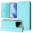 For Realme GT 7 Pro 5G RC01 Dual-Folded Magnetic Suction RFID Leather Phone Case(Mint Green) - 1