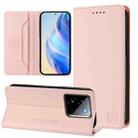 For Realme GT 7 Pro 5G RC01 Dual-Folded Magnetic Suction RFID Leather Phone Case(Pink) - 1