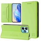 For Realme Note 50 4G / C51 4G / C53 4G RC01 Dual-Folded Magnetic Suction RFID Leather Phone Case(Grass Green) - 1