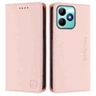 For Realme Note 50 4G / C51 4G / C53 4G RC01 Dual-Folded Magnetic Suction RFID Leather Phone Case(Pink) - 2