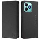 For Realme Note 50 4G / C51 4G / C53 4G RC01 Dual-Folded Magnetic Suction RFID Leather Phone Case(Black) - 2