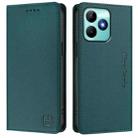 For Realme Note 50 4G / C51 4G / C53 4G RC01 Dual-Folded Magnetic Suction RFID Leather Phone Case(Dark Green) - 2