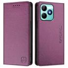 For Realme Note 50 4G / C51 4G / C53 4G RC01 Dual-Folded Magnetic Suction RFID Leather Phone Case(Violet) - 2