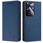 For Realme Note 60 4G / C61 4G India RC01 Dual-Folded Magnetic Suction RFID Leather Phone Case(Dark Blue) - 2