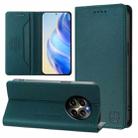 For Realme P1 Pro RC01 Dual-Folded Magnetic Suction RFID Leather Phone Case(Dark Green) - 1