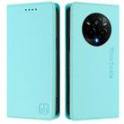 For Realme 14 Pro 5G RC01 Dual-Folded Magnetic Suction RFID Leather Phone Case(Mint Green) - 2