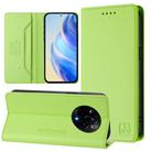 For Realme 14 Pro 5G RC01 Dual-Folded Magnetic Suction RFID Leather Phone Case(Grass Green) - 1