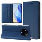 For Realme 14 Pro 5G RC01 Dual-Folded Magnetic Suction RFID Leather Phone Case(Dark Blue) - 1