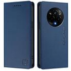 For Realme 14 Pro 5G RC01 Dual-Folded Magnetic Suction RFID Leather Phone Case(Dark Blue) - 2