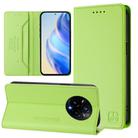 For Realme 14 Pro+ 5G RC01 Dual-Folded Magnetic Suction RFID Leather Phone Case(Grass Green) - 1