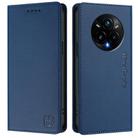 For Realme 14 Pro+ 5G RC01 Dual-Folded Magnetic Suction RFID Leather Phone Case(Dark Blue) - 2