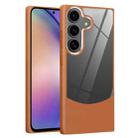 For Samsung Galaxy A54 5G Litchi Texture TPU Hybrid Acrylic Phone Case(Brown) - 1