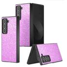 For Samsung Galaxy Z Fold Special Black Frame Colorful Glitter Phone Case(Dark Pink) - 1