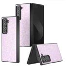 For Samsung Galaxy Z Fold Special Black Frame Colorful Glitter Phone Case(Glitter Pink) - 1