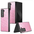 For Samsung Galaxy Z Fold Special Black Frame Colorful Glitter Phone Case(Purple Pink) - 1