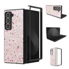 For Samsung Galaxy Z Fold Special Black Frame Glitter Shockproof Phone Case(Gold Pink) - 1