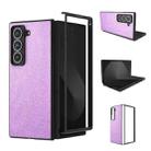 For Samsung Galaxy Z Fold Special Black Frame Glitter Shockproof Phone Case(Purple) - 1