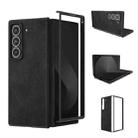 For Samsung Galaxy Z Fold Special Black Edge Two-color Calf Texture PU Phone Case(Black) - 1
