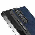 For Samsung Galaxy Z Fold Special Black Edge Two-color Calf Texture PU Phone Case(Blue) - 3