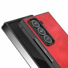For Samsung Galaxy Z Fold Special Black Edge Two-color Calf Texture PU Phone Case(Red) - 3