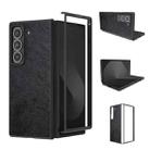 For Samsung Galaxy Z Fold Special Dual Color Lichi Texture PU Phone Case(Black) - 1