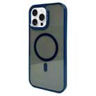 For iPhone 16 Pro Max Metal Lens Frame MagSafe Phone Case(Navy Blue) - 1