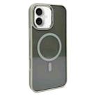 For iPhone 16 Plus Metal Lens Frame MagSafe Phone Case(Grey) - 1