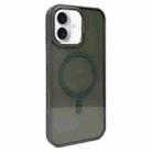 For iPhone 16 Plus Metal Lens Frame MagSafe Phone Case(Dark Grey) - 1