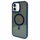 For iPhone 16 Plus Metal Lens Frame MagSafe Phone Case(Navy Blue) - 1