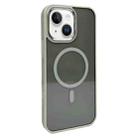 For iPhone 15 Metal Lens Frame MagSafe Phone Case(Grey) - 1