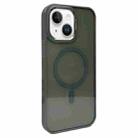 For iPhone 15 Metal Lens Frame MagSafe Phone Case(Dark Grey) - 1