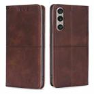 For Sony Xperia 1 VI Cow Texture Magnetic Leather Phone Case(Dark Brown) - 1